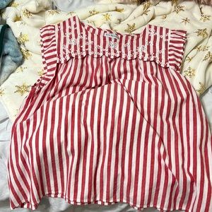 White and pink striped shirt no tags but worn twice.